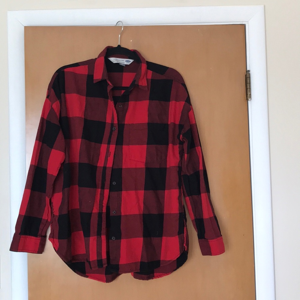Buffalo Plaid Boyfriend Button-Up
